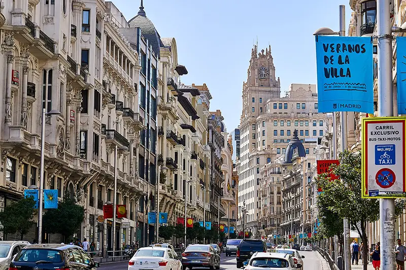 Principal avenida em Madrid