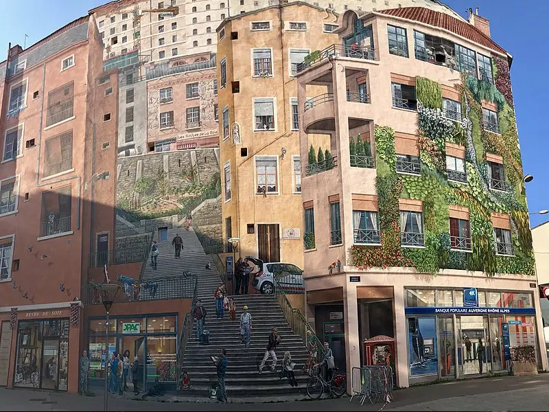 Arte urbana na França mur des canuts lyon